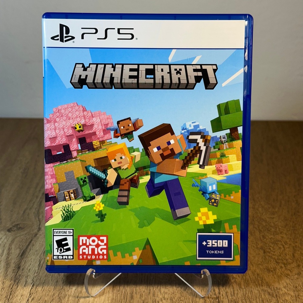 Mojang Minecraft Video Game PS5 Blue Excellent 3500 Tokens Physical Disc